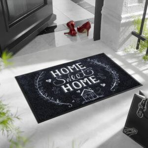 Wycieraczka tekstylna Chalky Home z napisem Home Sweet Home