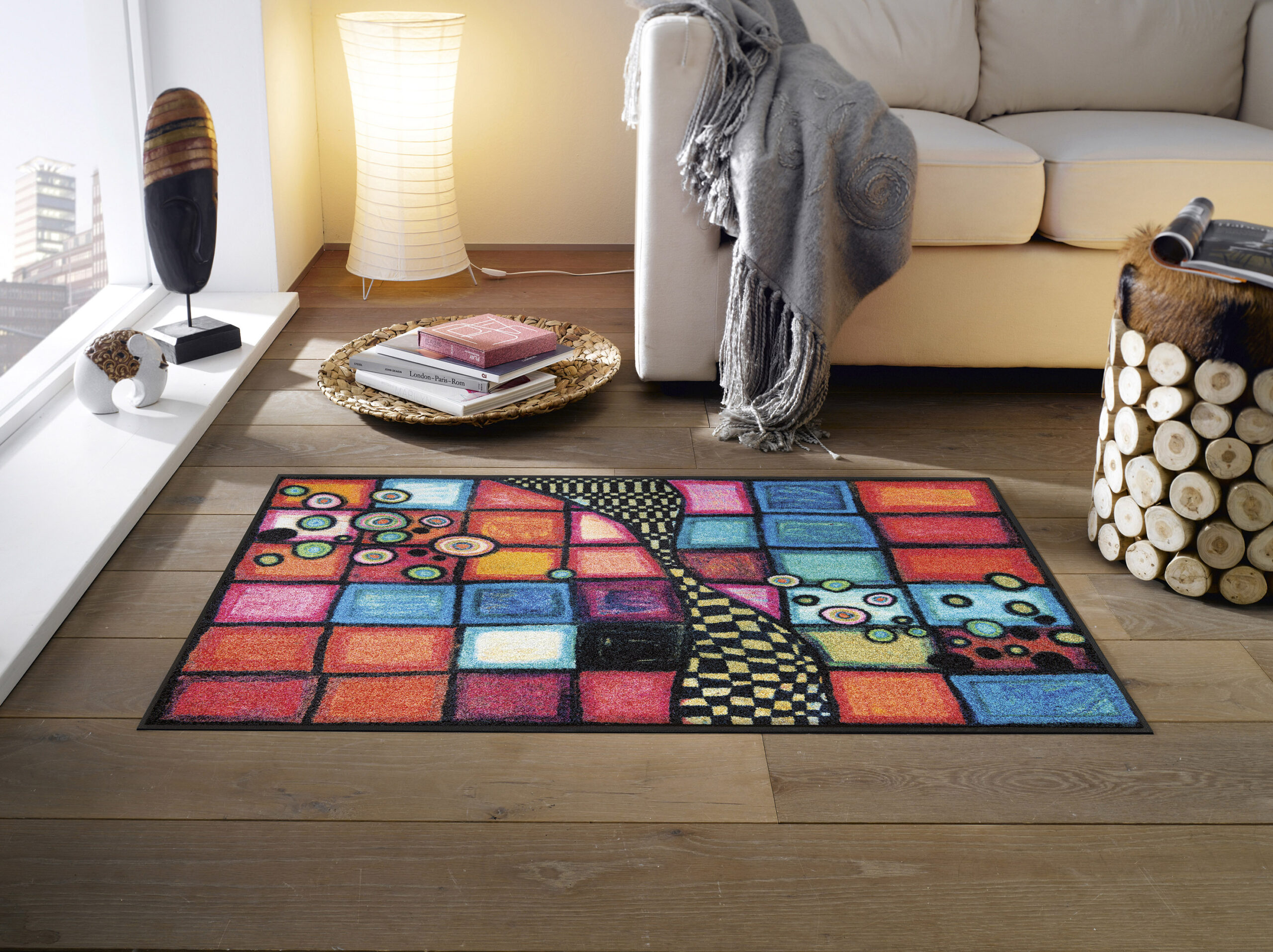 Tiger Tundra 40x60 cm – kolorowy dywanik antypoślizgowy z geometrycznym wzorem